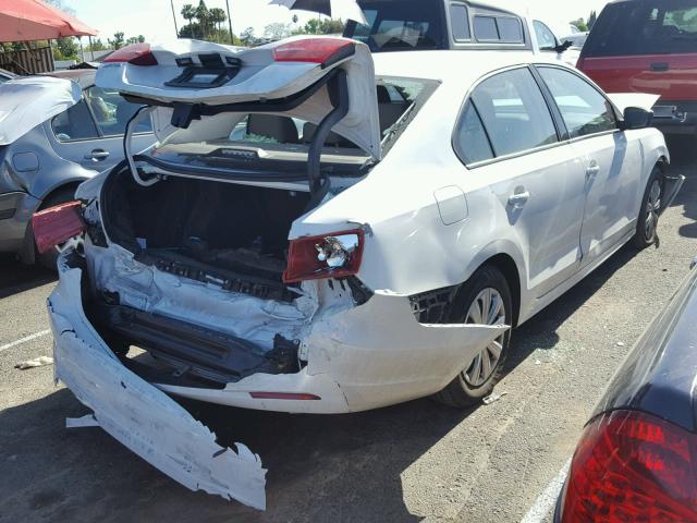 3VW2K7AJ9EM435121 - 2014 VOLKSWAGEN JETTA BASE WHITE photo 4