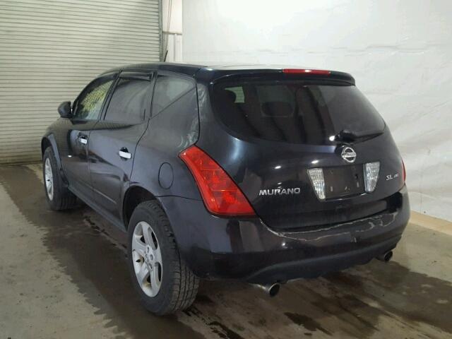 JN8AZ08W44W332923 - 2004 NISSAN MURANO SL BLACK photo 3