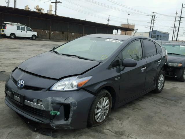 JTDKN3DP0E3055993 - 2014 TOYOTA PRIUS PLUG SILVER photo 2