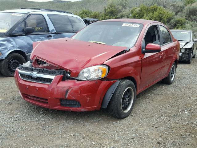 KL1TD5DEXAB127985 - 2010 CHEVROLET AVEO LS RED photo 2