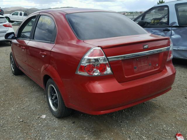 KL1TD5DEXAB127985 - 2010 CHEVROLET AVEO LS RED photo 3