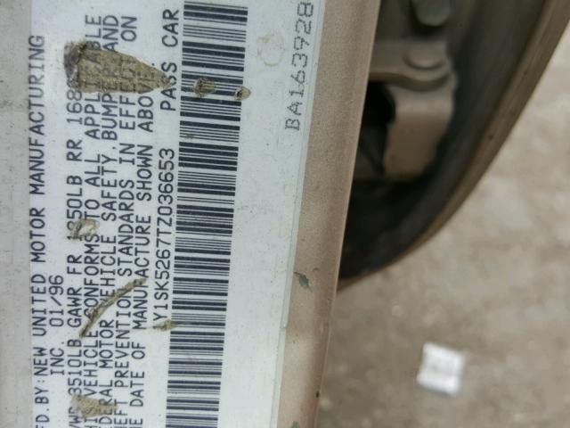 1Y1SK5267TZ036653 - 1996 GEO PRIZM BASE BEIGE photo 10