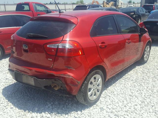 KNADM5A33D6214914 - 2013 KIA RIO LX RED photo 4