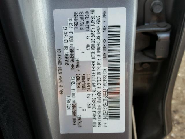 JM1DE1KY2E0188992 - 2014 MAZDA MAZDA2 SPO 银色 照片 10