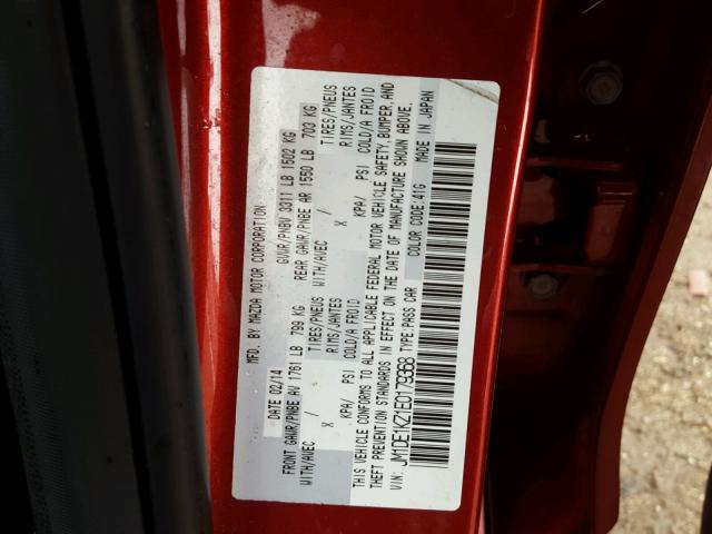 JM1DE1KZ1E0179368 - 2014 MAZDA MAZDA2 SPO 红色 照片 10