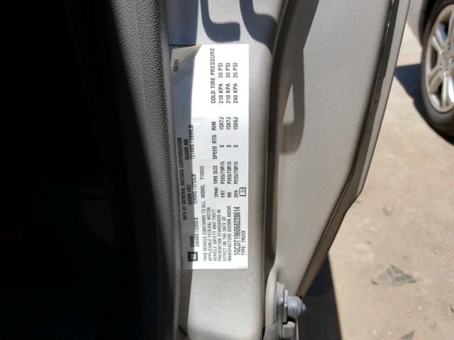 1GCDT196068228614 - 2006 CHEVROLET COLORADO SILVER photo 10