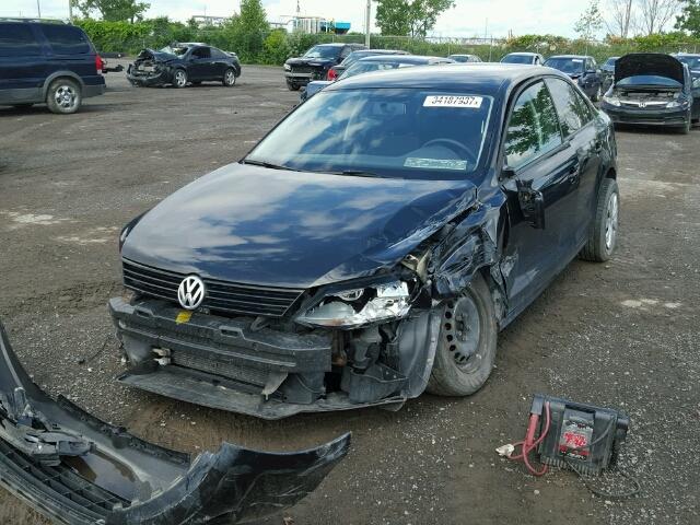3VW2K7AJ8CM411857 - 2012 VOLKSWAGEN JETTA BASE 黑色 照片 2