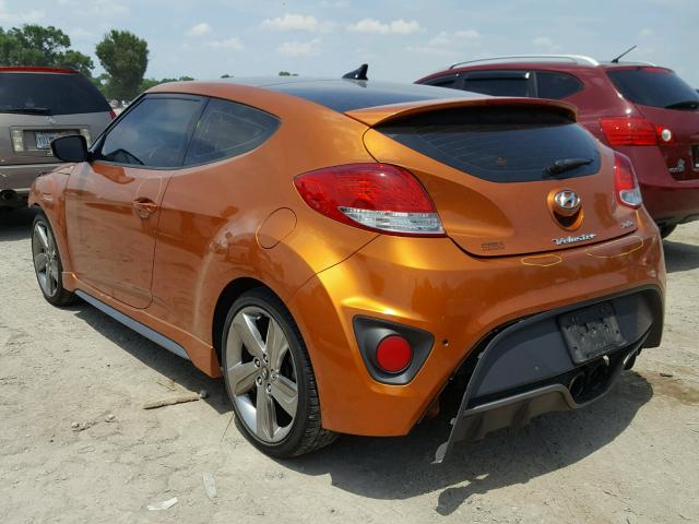 KMHTC6AE3DU111167 - 2013 HYUNDAI VELOSTER T ORANGE photo 3