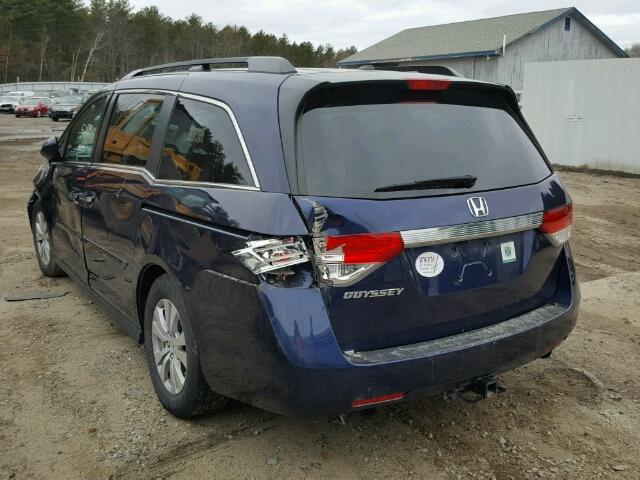 5FNRL5H62EB133257 - 2014 HONDA ODYSSEY EX BLUE photo 3