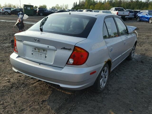 KMHCG55C15U258936 - 2005 HYUNDAI ACCENT GT SILVER photo 4