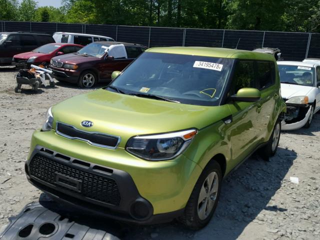 KNDJN2A20E7720544 - 2014 KIA SOUL GREEN photo 2