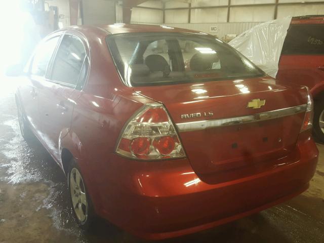 KL1TD56677B123889 - 2007 CHEVROLET AVEO BASE Марун фото 3
