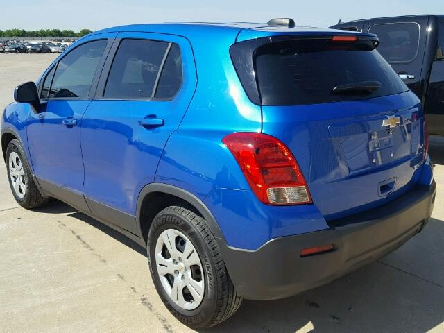 KL7CJKSB0GB710743 - 2016 CHEVROLET TRAX LS BLUE photo 3