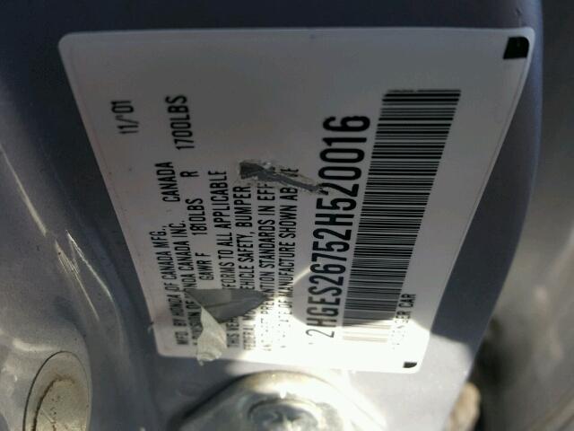 2HGES26752H520016 - 2002 HONDA CIVIC EX Gümüş foto 10