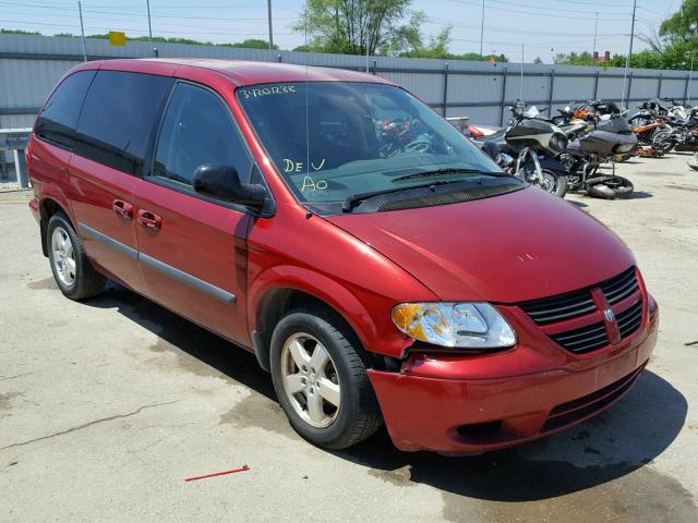 1D4GP45R37B158388 - 2007 DODGE CARAVAN SX RED photo 1