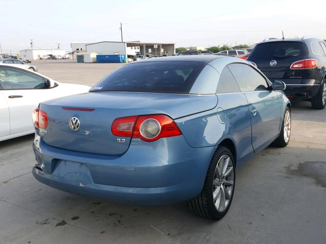 WVWDB71FX7V033883 - 2007 VOLKSWAGEN EOS 3.2L S BLUE photo 4