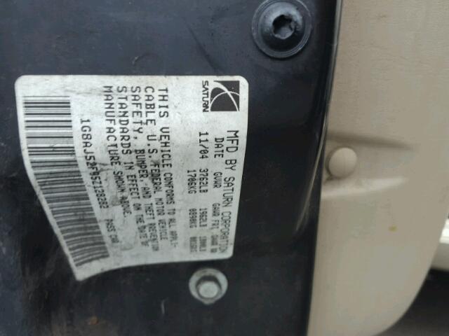 1G8AJ52F95Z128282 - 2005 SATURN ION LEVEL GOLD photo 10