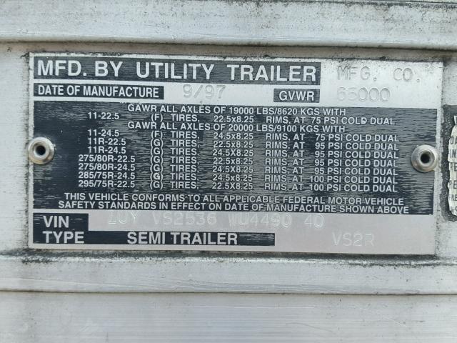 1UYVS2536WU449040 - 1998 UTILITY TRAILER WHITE photo 10