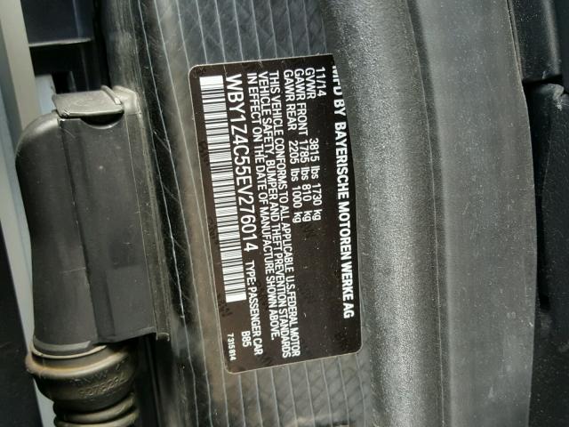 WBY1Z4C55EV276014 - 2014 BMW I3 REX თეთრი ფოტო 10