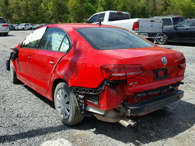 3VW2K7AJXFM299776 - 2015 VOLKSWAGEN JETTA BASE 红色 照片 3