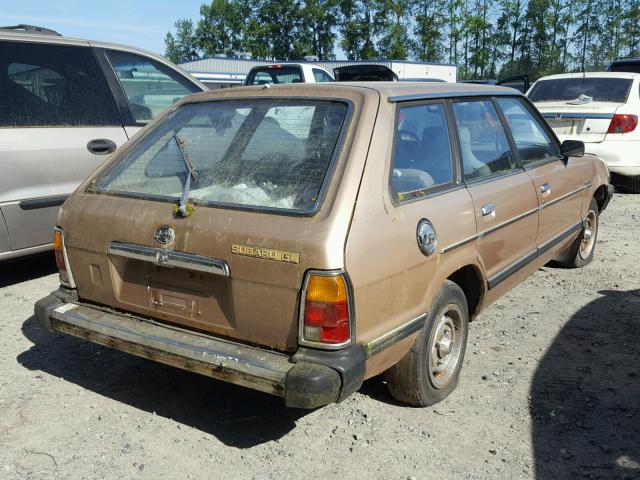 JF1AM43B7CB471557 - 1982 SUBARU GL TAN photo 4