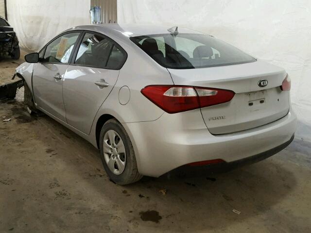 KNAFK4A66E5187265 - 2014 KIA FORTE LX SILVER photo 3