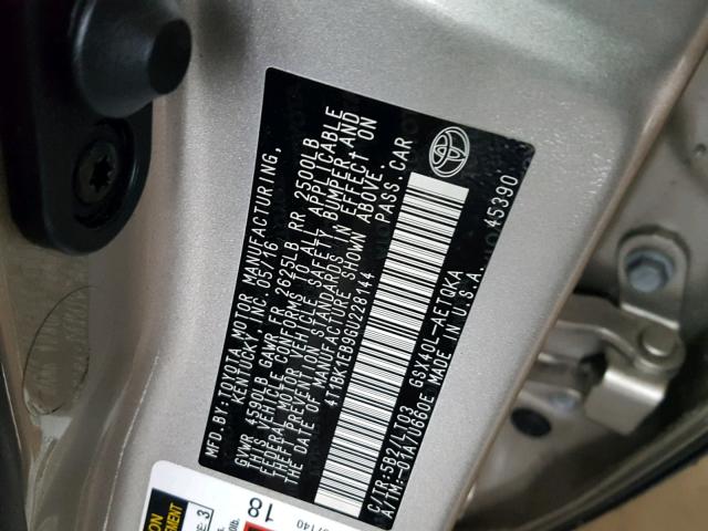 4T1BK1EB9GU228144 - 2016 TOYOTA AVALON XLE TAN photo 10