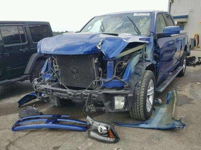 1C6RR7UT7ES331381 - 2014 RAM 1500 SPORT BLUE photo 2