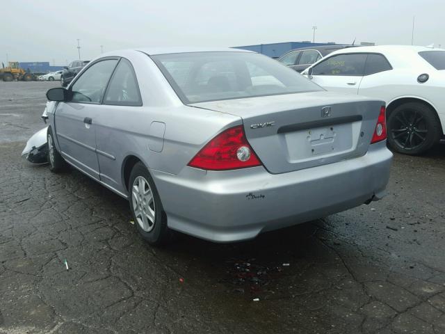 1HGEM22185L067111 - 2005 HONDA CIVIC DX V SILVER photo 3