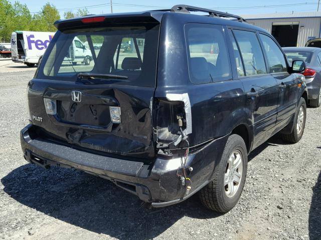 2HKYF18156H540704 - 2006 HONDA PILOT LX BLACK photo 4