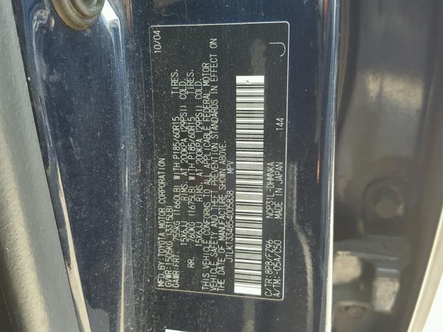 JTLKT334854005838 - 2005 TOYOTA SCION XB Blau Foto 10
