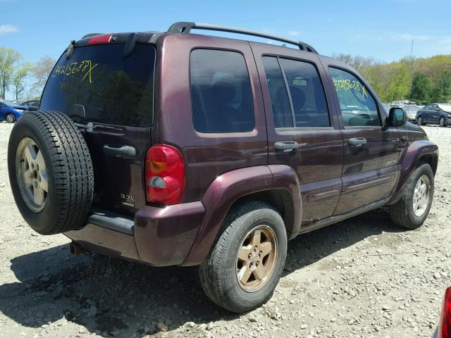 1J4GL58K24W257862 - 2004 JEEP LIBERTY LI BURGUNDY photo 4