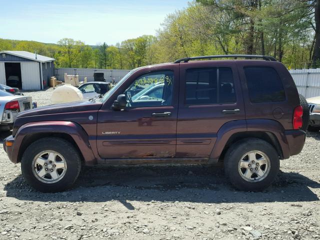 1J4GL58K24W257862 - 2004 JEEP LIBERTY LI BURGUNDY photo 9