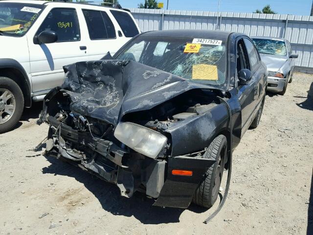 KMHDN45D52U317138 - 2002 HYUNDAI ELANTRA BLACK photo 2