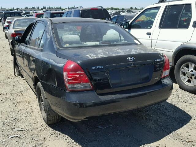 KMHDN45D52U317138 - 2002 HYUNDAI ELANTRA BLACK photo 3