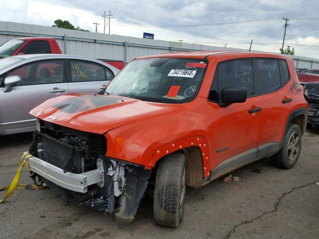 ZACCJAAH0FPB68635 - 2015 JEEP RENEGADE S ORANGE photo 2