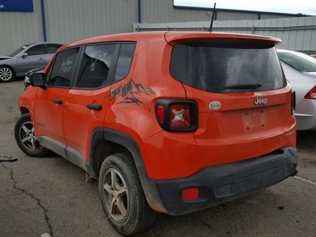 ZACCJAAH0FPB68635 - 2015 JEEP RENEGADE S ORANGE photo 3