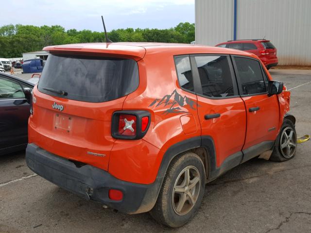 ZACCJAAH0FPB68635 - 2015 JEEP RENEGADE S ORANGE photo 4