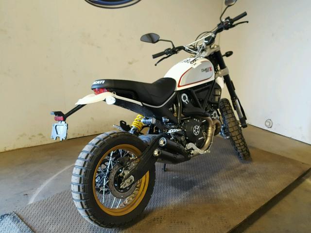 ZDMKAFBMXHB001637 - 2017 DUCATI SCRAMBLER WHITE photo 4