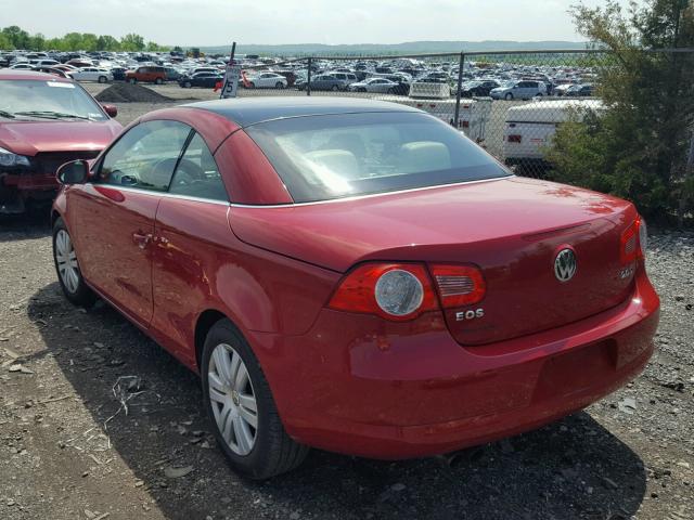 WVWBA71F68V024223 - 2008 VOLKSWAGEN EOS TURBO RED photo 3