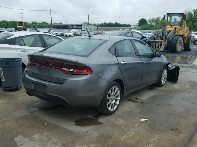 1C3CDFCH0DD703266 - 2013 DODGE DART LIMIT GRAY photo 4