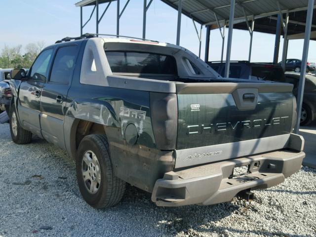 3GNEC13T42G293433 - 2002 CHEVROLET AVALANCHE GREEN photo 3