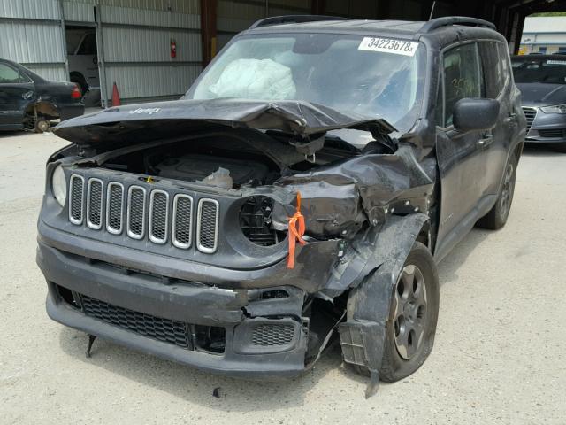 ZACCJAAT9GPD70568 - 2016 JEEP RENEGADE S Գրաֆիտ լուսանկար 2