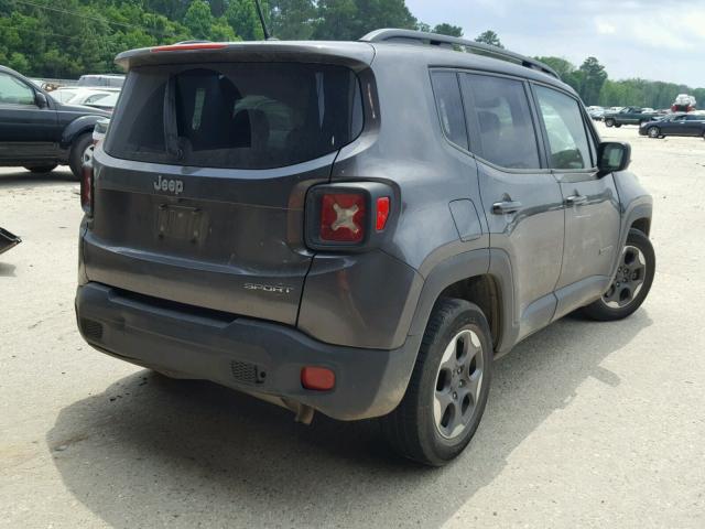 ZACCJAAT9GPD70568 - 2016 JEEP RENEGADE S Գրաֆիտ լուսանկար 4
