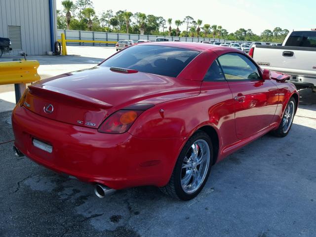 JTHFN48Y830048538 - 2003 LEXUS SC 430 RED photo 4