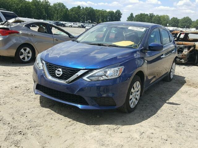 3N1AB7APXGY261545 - 2016 NISSAN SENTRA S/S BLUE photo 2