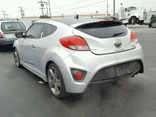 KMHTC6AE1DU125844 - 2013 HYUNDAI VELOSTER T SILVER photo 3