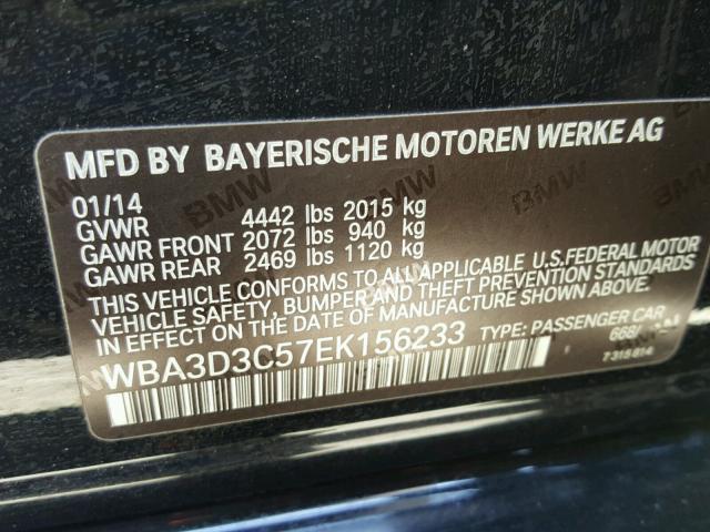 WBA3D3C57EK156233 - 2014 BMW 328 D BLACK photo 10
