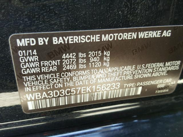 WBA3D3C57EK156233 - 2014 BMW 328 D BLACK photo 10