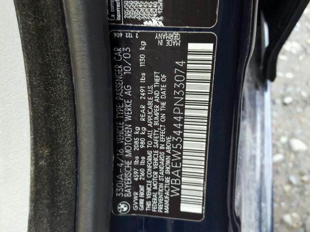 WBAEW53444PN33074 - 2004 BMW 330 XI BLUE photo 10